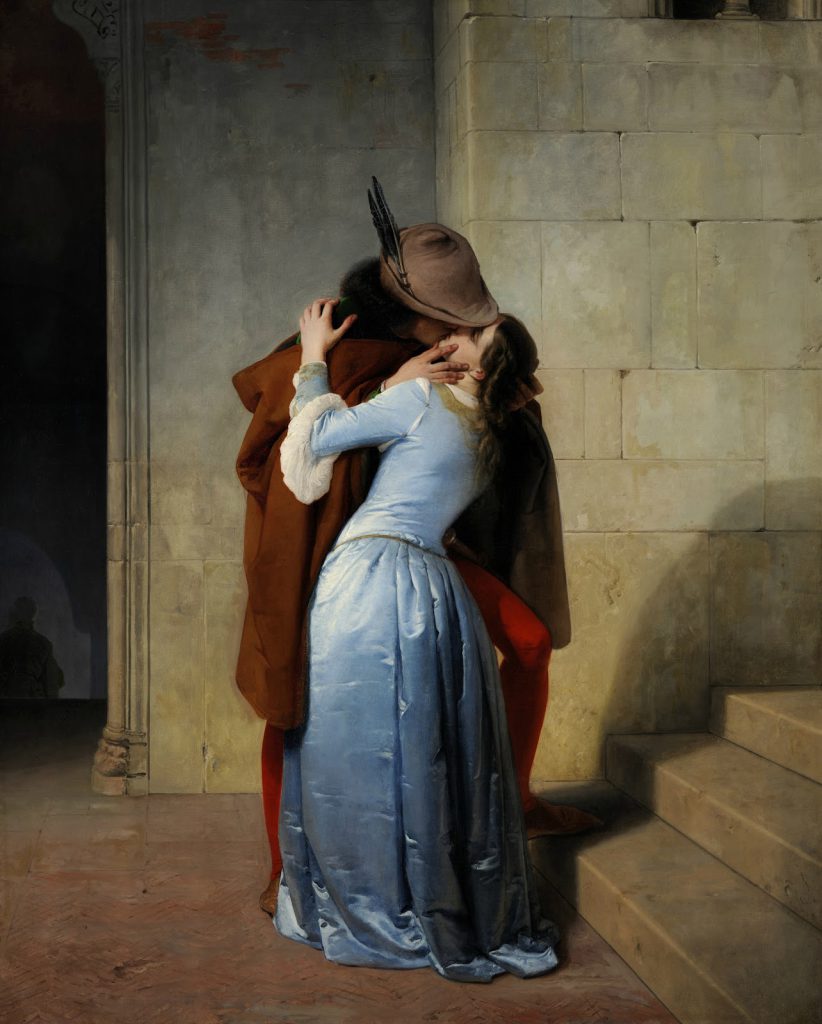 Un mondo di baci 6 Ilbacio Hayez 1859