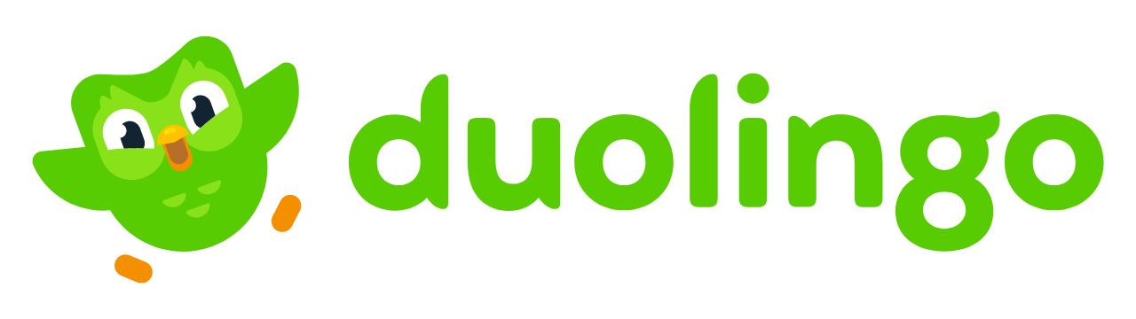 logo di duolingo con mascotte duo, app per l'apprendimento delle lingue